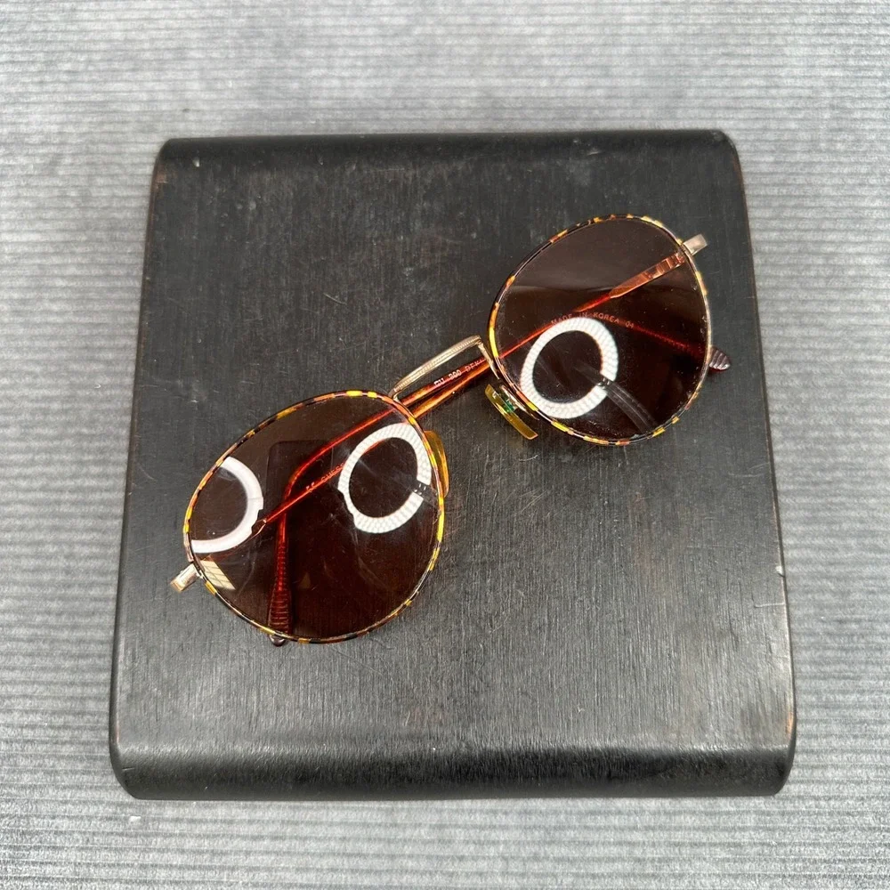 Guess GU 800 Dekland DA Round Tortoise Gold Y2K Sunglasses Vintage Style‎ Korea